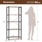 Costway 1/2 PCS 5-Tier Bookshelf Bookcase with Metal Frame & Dual Anti-Tipping Kits Storage Rack